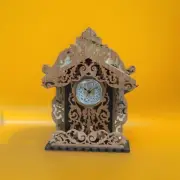 CLOCK HAND MADE W SCROLL SAW ONE OF A KIND VALENTINES GIFT