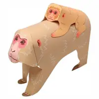 在飛比找Yahoo!奇摩拍賣優惠-立體手工制作卡通小動物小猴子獼猴3D紙模型紙藝玩具~~特價
