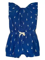 Gymboree Seaside Stroll Blue White Flamingo One-Piece Romper Girls 2T NEW NWT
