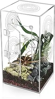 Jumping Spider Enclosure - 11.7x6x6 Inch Large Acrylic Terrarium Tarantula Enclosure - Reptile Enclosure Tank with Front Opening Door - Jumping Spider Habitat Enclosure Accessories