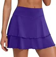 [Generic] Women's Pleated Tennis Skirt High Waisted Golf Skirt Fitness Yoga Exercise Short Skirt Summer Mini Skirt