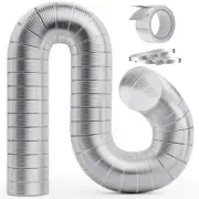 4 Inch 5FT Semi Rigid Dryer Vent, Flexible Aluminum Dryer Vent Hose with Clam...