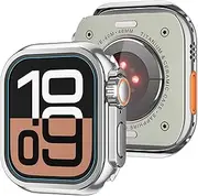VeveXiao Designer Rugged Metal Case for Apple Watch Series 10 (2024) 46mm Protector Change to Ultra 2/1, Metal Case Bumper Protective Cover for iWatch Series 10 (Light Silver)