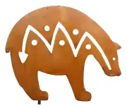 Southwest Bear Fetish Metal Yard Art, Rust Finish, Handmade in the USA