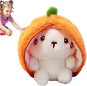 Bunny Stuffed Doll - Reversible Stuffed Animal Carrot Rabbit Figurine | Comfortable Touch Plush Bunny Doll for Living Room, Bedroom