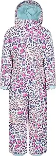 [Mountain Warehouse] Cloud Kids Snowsuit - Waterproof, Adjustable, One Piece Winter Jumpsuit with Taped Seams & Fleece Lining for Girls & Boys - For Rain, Ski, Winter Leopard Kids Size 2-3 Years