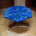 30" Octagon Lapis Stone Sofa Coffee Table Handmade Console Bar Desk Hallway Deco
