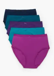 [Taking Shape] Taking Shape 5 Pack Cotton Jewel Briefs Size 30 in Multi - Plus Size Women's Underwear Multi