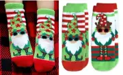 Jefferies Socks Boys Girls Fuzzy Gnome Stripe Holiday Non Skid Slippers 2 Pairs