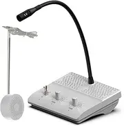2 Way Counter Intercom Microphone, Intercom System Window Intercom Speaker with 100Hz-15Khz Frequency and Recording Interface, for Bank, Station, Hospital