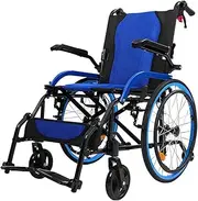 Wheelchair Aluminum Lightweight Wheelchair W/Handbrakes Portable and Folding Self-propelled Wheelchair W/Flip Up Armrest Anti-Tipper for Elderly,220lbs Driving Trolley
