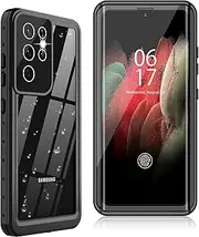[Oterkin] for Samsung Galaxy S21 Ultra Case,S21 Ultra Waterproof Case with Built-in Screen Protector Dustproof Shockproof 360 Full Body Underwater Case for Samsung S21 Ultra 5G 6.8inch (2021) Black