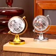 45mm Round Earth Globe World Map Crystal Glass Sphere Stand Desk Decor