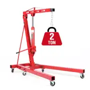 2 Ton Hydraulic Engine Crane Folding Hoist Stand Mobile Garage Lifter Workshop