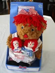 Raggedy Ann & Andy With Special Friend + Bear Plush Doll Applause 16" Teddy NEW
