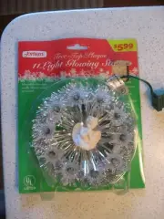Vintage JoyBrite 11 Light Glowing Star Tree Topper/Finial Plaque with Angel