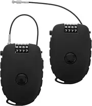 CANIGHT 2pcs Portable Retractable Steel Wire Lock for Strollers Bikes and Helmets Lightweight Weatherproof and Flexible Security for Multi Use Protection