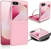Compatible with Samsung Galaxy Z Flip 6 Case Hard PC Matte Ultra Thin Slim Galaxy Z Flip6 Phone Case Wireless Charging Shockproof Anti Scratch Protective Cover for Galaxy Z Flip 6 6.7“ 2024 (Pink)