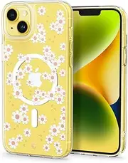 Cyrill by Spigen Cecile Mag MagSafe Compatible Case Designed for iPhone 14 Plus (2022)(6.7-inch) Cover - White Daisy