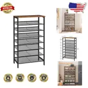 8-Tier Large Capacity Shoe Shelf for 21-28 Pairs - Stylish Entryway Organizer