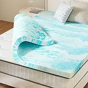 Sweetcrispy Mattress Topper Twin,3 Inch Thick Memory Foam Gel Infused Cooling Toppers Pad for Twin Size Bed, Sleeper Sofa, RV, Camper, CertiPUR US Certified, Ventilated and Breathable, Blue
