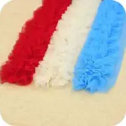 Pleated Ruffle Lace for Fringe Prom, 3D Tulle, Wedding Dresses Fabric, Sewing