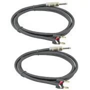 2 PA DJ 12 ga gauge speaker cables 1/4 to dual banana plug PAIR 10 ft foot