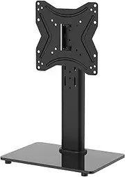 GRIFEMA GB1005-2 Universal Table Top Pedestal TV Stand for 17"-43" LCD LED TVs, Height Adjustable TV Base Stand with Tempered Glass Base, Cable Management, Holds 30 KG & Max. VESA 200x200mm