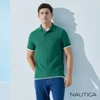 在飛比找momo購物網優惠-【NAUTICA】男裝 經典素色吸濕排汗短袖POLO衫(綠色