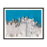 13 Boats Framed Printed Wall Art - Black