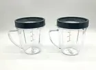 2-18Oz Short Capacity Cups w/ Comfort Handle and Screw Off Lid For Nutribullet
