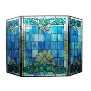 RADIANCE goods Tiffany-style 3pcs Folding Victorian Fireplace Screen 44" Wide