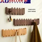 Piano Key Shaped Wood Coat Racks with 8 Hooks Clothes Hook Hats Organizer Keys