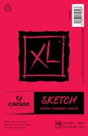 Canson XL Sketch Foldover Pad 5.5"X8.5"-100 Sheets