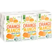 Woolworths Lunch Box Poppers Orange Mango 35% Fruit Drink 250mL x 6 pack