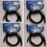 4Pcs 6FT XLR 3-Pin Male Mono 2"1/4 Audio Cable to Mini Jack Stereo 3.5mm Cables
