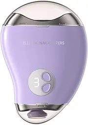 Electric Nail Clipper, Double-Headed Cute Mango Shape Trimmer and Polisher 2-in-1 With LED Light Rechargeable Noiseless with Nail Cutting Storage Safe Nail Clipper for Baby, Kid, Elderly, Purple (Purple)