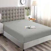 King Single Fitted Sheet, 2000TC, Microfiber, Ultra-Soft, Wrinkle Free, Deep Pocket up to 36cm, HomeandHotel