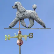 Poodle Hand Carved Hand Painted Basswood Dog Weathervane Grey