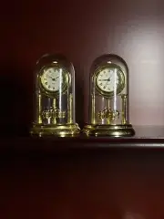 Vintage Dome Clock miniature metal Gold colored figure Le Temps