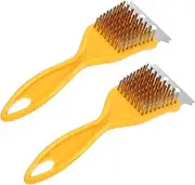 CHILDWEET 2 Pcs Barbecue Grill Brush Wire Oven Cleaner with Ergonomic Handle for Easy Cleaning of Grills and Ovens BBQ Tool for Stain and Food Residue Removal