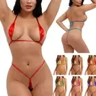 2Pcs Womens Micro Bikini Sets Bra Top with Mini Thong G-string Lingerie Swimwear