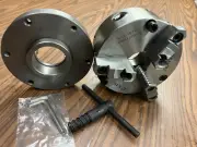 6"/167mm 3-JAW Adjustable Structure CHUCK #0603AJ & Finished 1-1/2"-8 adapter