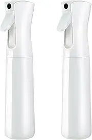 2pcs Hair Spray Bottle, ZHIYE Continuous Water Mister Spray Bottle Empty, Aerosol Fine Mist Curly Hair Spray Bottle for Taming Hair in Morning, Hairstyling, Plants, Pets, Cleaning-10.2oz/300ml (White)