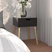 Bedroom Table Bedside Cabinet High Gloss Black 40x40x56 cm Engineered Wood