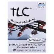 NOW Foods, Real Tea, TLC, Caffeine Free, 24 Tea Bags, 1.7 oz (48 g)
