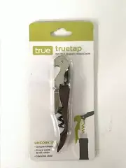 NEW TrueTap Double Hinged Waiter Corkscrew Stainless Steel Wine Opener COOL