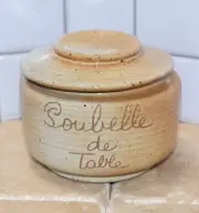 Grés du Marais Poubelle de Table Lidded Tabletop Trash Bin Stoneware France NEW!