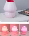 Mushroom Lamp Glass Table Bedside Striped Translucent Vintage Style Light