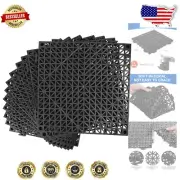 Durable 11.8" PVC Interlocking Mats - Ideal for Bathroom, Pool, & Outdoors